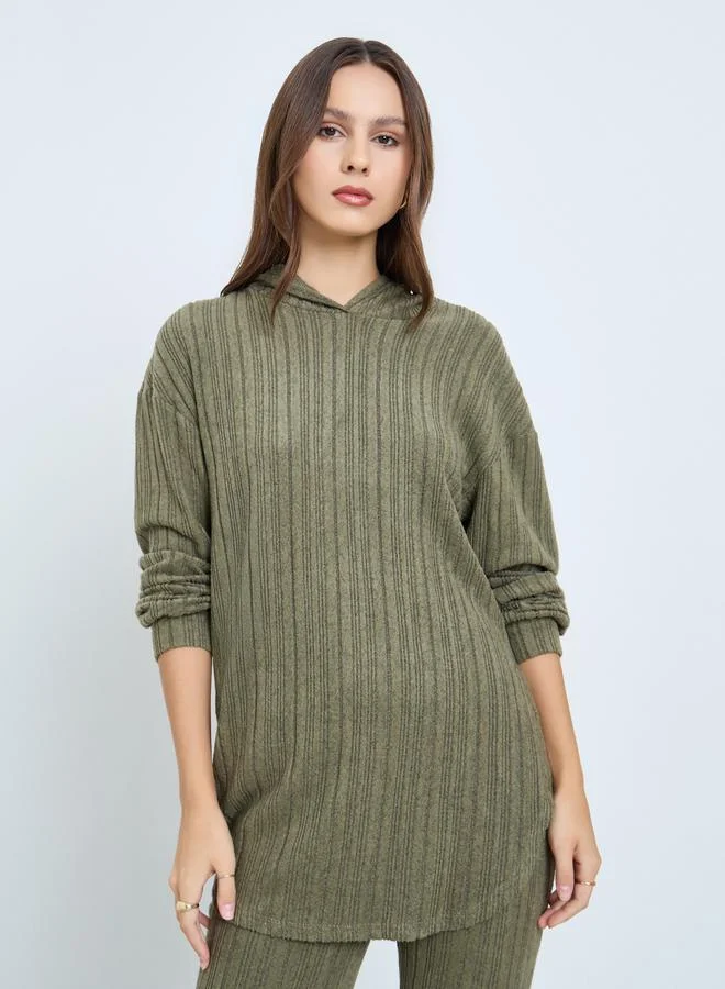 Take Two Olive Ribbed Hoodie and Leggings Co-ords