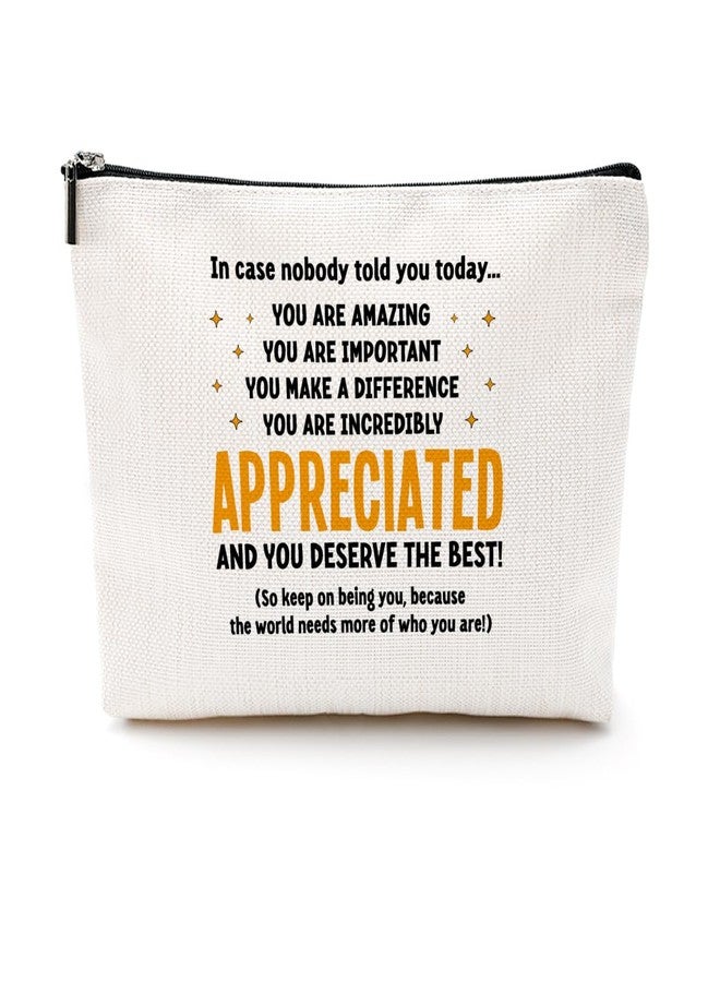 CQM Inspirational Makeup Bag Employee Appreciation Gifts Thank You Gifts Cosmetic Bag Zipper Pouch Cheer Up Encouragement Gifts for Women Coworkers Boss Lady Manager Friend Christmas Birthday Gifts - Image 1