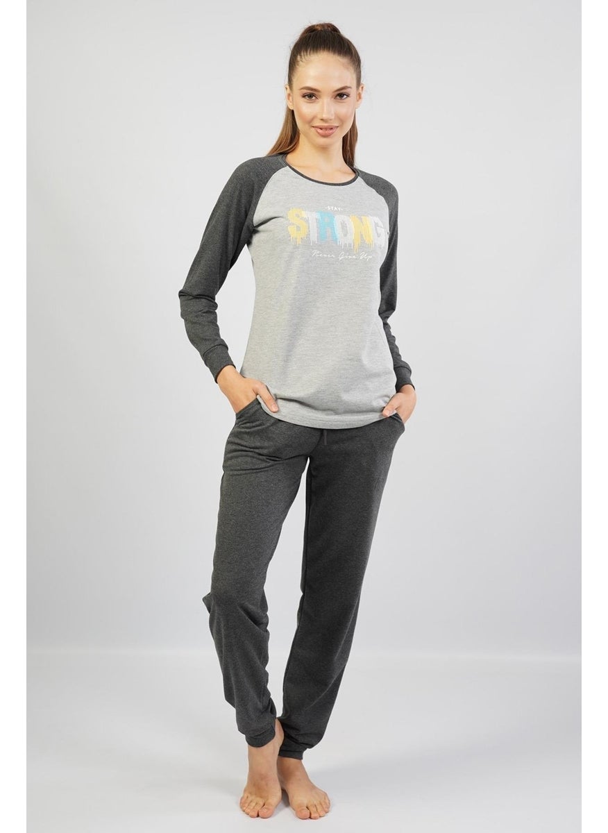 Espuar Women's 100% Cotton Pajama Set, Long Sleeve Skinny Leg  - Image 4