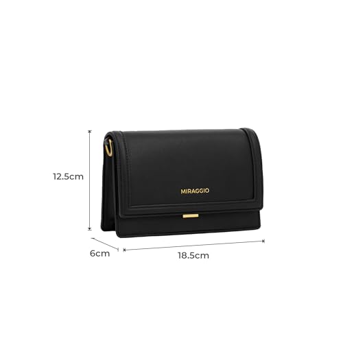 Miraggio Monique Crossbody Bag For Women With Adjustable And Detachable Sling Strap (Black) - Image 2
