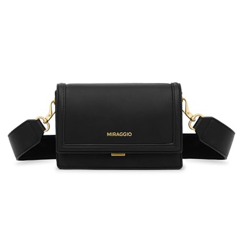 Miraggio Monique Crossbody Bag For Women With Adjustable And Detachable Sling Strap (Black) - Image 1