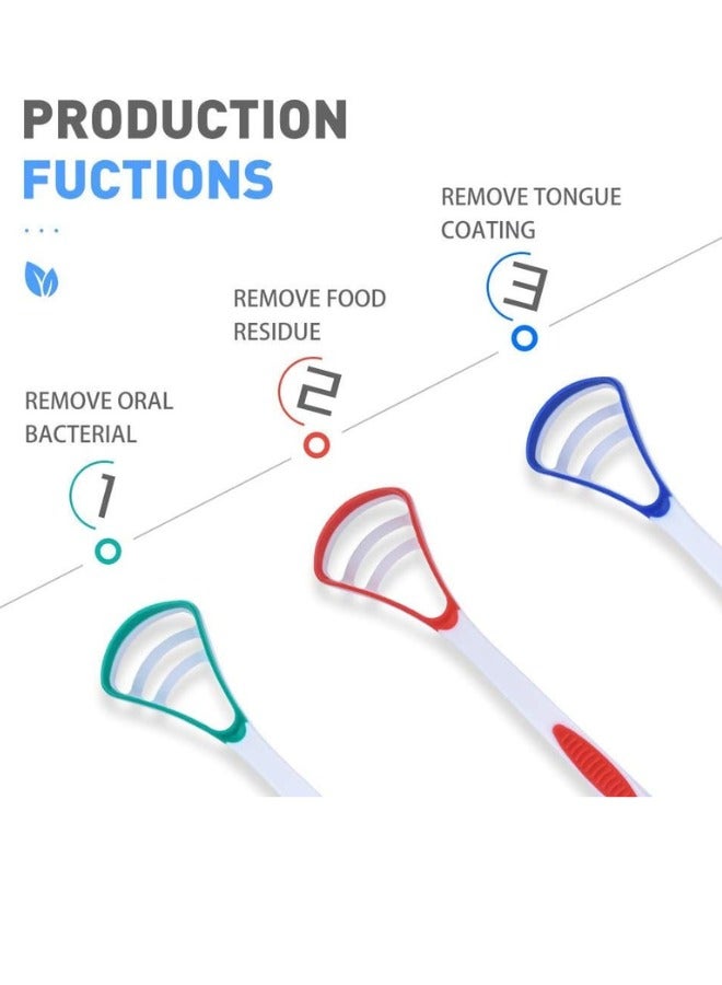 Y-Kelin Tongue Scraper & Brush Set - 3 Colors - Oral Cleaning & Hygiene Care for Men & Women Pakc of 3 - Image 2