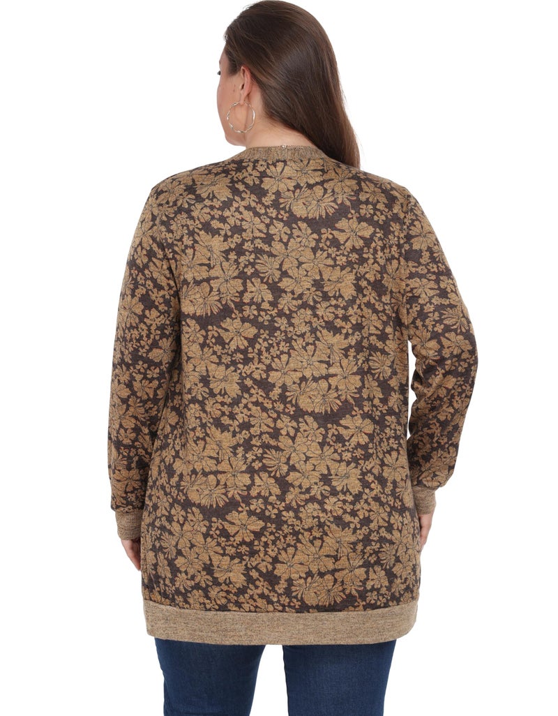OLRIK Plus Size Sweater Casual Work Cardigan for Women Plus Size Outfits for Women 2024 Cosmos Khaki-2X - Image 3