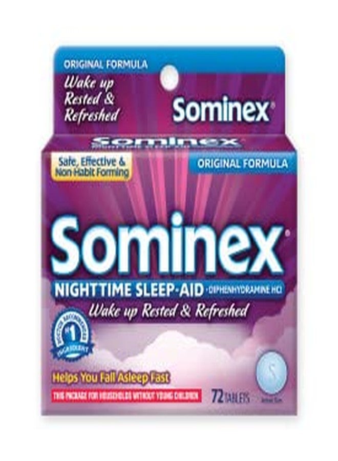 Sominex Nighttime Sleep-Aid, Maximum Strength Formula, Single Dose, 72 tablets - Pack of 3 - Image 2