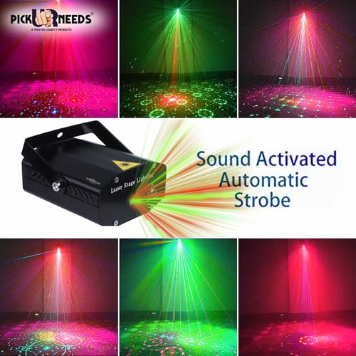 Pick Ur Needs Mini Stage LED Lighting Sound Activated Laser Corded Electric Projector With Mini Tripod Stand For Party And Diwali Decoration (Multicolor) (Laser 6D Light), White - Image 5