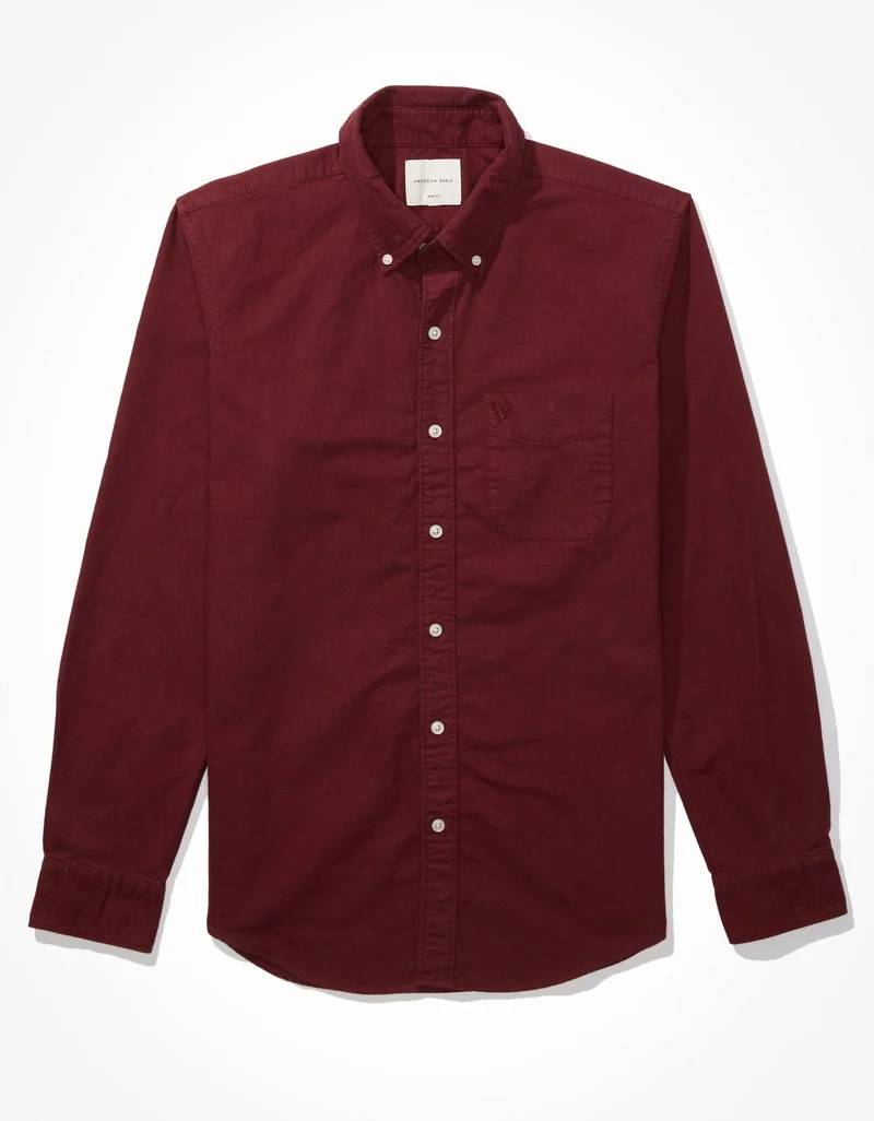 American Eagle  AE Classic Fit Oxford Button-Up Shirt for Men | Best Price UAE