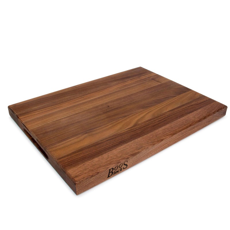 John Boos RBoard Series Walnut Cutting Board 15 Thick Butcher Block  Wooden Reversible Kitchen Prep Chopping Slab wRecessed Finger Grips  Edge Grain Construction 20 x 15