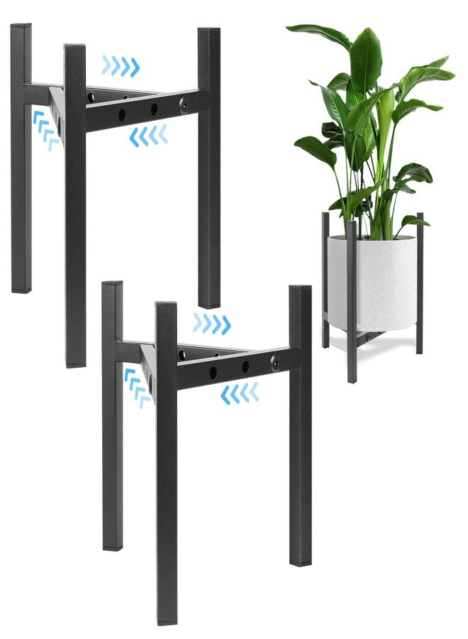 Airpark Plant Stand Indoor Adjustable, Metal Modern Plant Stand, Heavy Duty Stable Plant, Fit 8-12 inch Pots, Number of Items-2, Color-Black (Pot & Plant Not Included) - Image 1