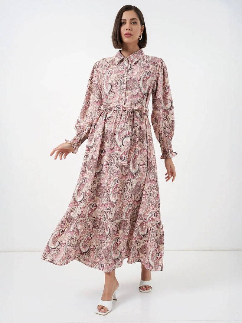 BIG DART BDART Paisley Belted Midi Shirt Dress - Image 3