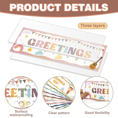 Wehhbtye Boho Classroom Greeting Poster, 9.4'' x 3'' Social Distancing Greetings Poster, Waterproof Greetings Choice Classrooms Rules Posters for Back to School Classroom Decor Teacher Supplies - Image 3