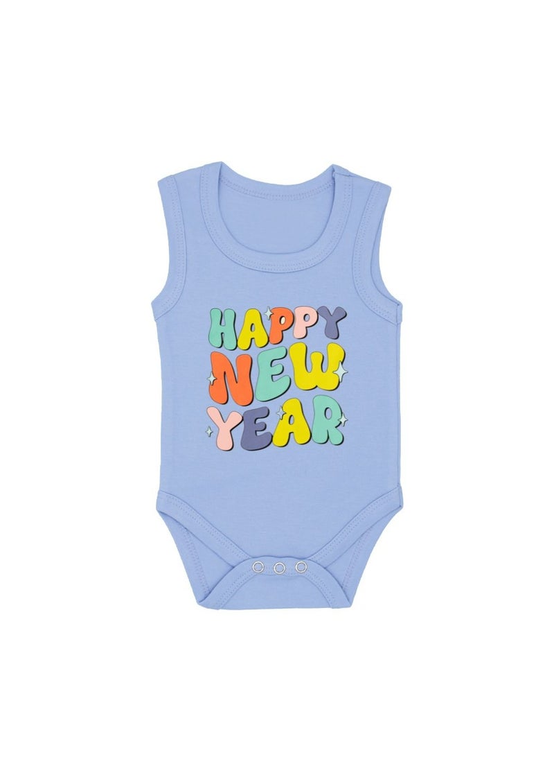 PRINTSHOP4ME Happy New Year Baby Romper-Sleeve Less-Unisex Soft Cotton Baby Bodysuit For New Year-Gift For Newborn Baby And Toddlers-Baby's New Year's Outfit  - Image 1