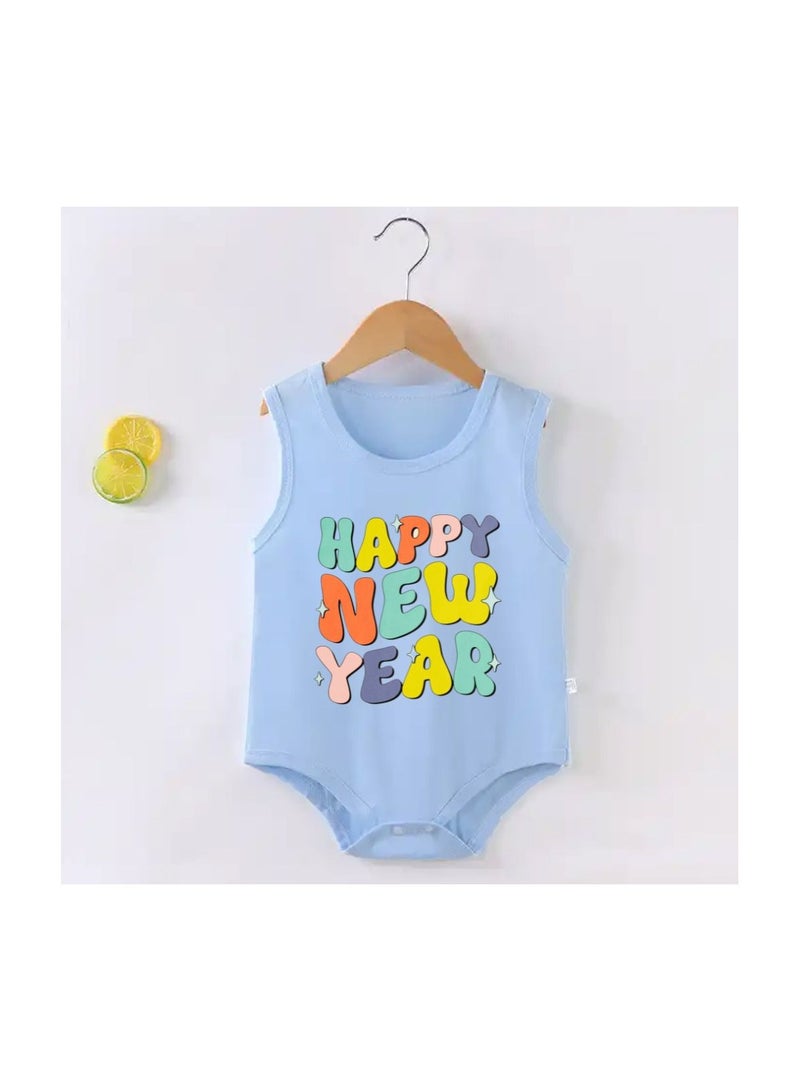 PRINTSHOP4ME Happy New Year Baby Romper-Sleeve Less-Unisex Soft Cotton Baby Bodysuit For New Year-Gift For Newborn Baby And Toddlers-Baby's New Year's Outfit  - Image 2