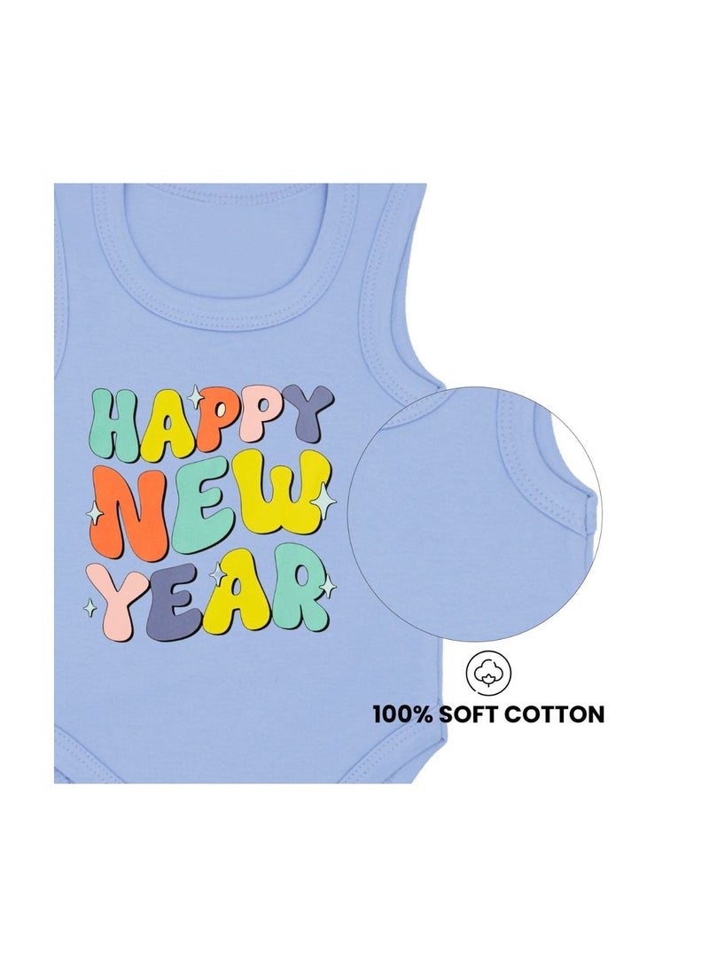 PRINTSHOP4ME Happy New Year Baby Romper-Sleeve Less-Unisex Soft Cotton Baby Bodysuit For New Year-Gift For Newborn Baby And Toddlers-Baby's New Year's Outfit  - Image 3