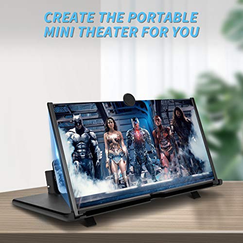 CameCosy 16 inch Screen Magnifier for Cell Phone 3D Magnifier Screen Enlarger for Movies,Videos,Reading,Gaming-Screen Amplifie with Foldable Phone Stand Holder. Compatible with All Smartphones -Black - Image 3