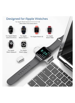SYOSI Portable Apple Watch Charger, 2 in 1 Wireless Charger for iWatch with USB-A & USB-C Fast Charging Magnetic Cordless Travel Charger for Apple Watch Series 8 7 SE 6 5 4 3 2 (White)  - Image 2