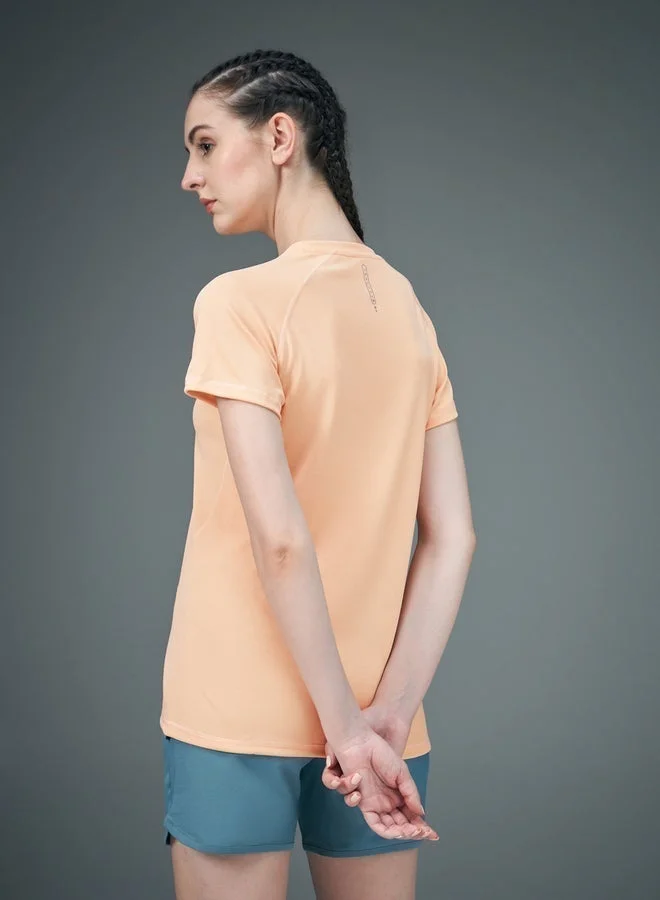 Technosport Women Solid Raglan Sleeves Regular Fit T-Shirt