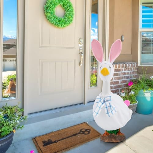 Arrowbash Goose Outfit Goose Clothes Porch Outfit Lawn Clothing for 23" High Cement or Plastic Lawn Porch Clothes, Garden Costume(Bunny) - Image 5