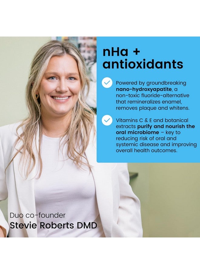 DUO Natural Whitening Toothpaste Tablets Nanohydroxyapatite (Nha) To Remineralize & Reduce Sensitivity Sustainable & Plastic Free Dentist Created Wild Mint Medley1 Bottle62 Tablets - Image 5