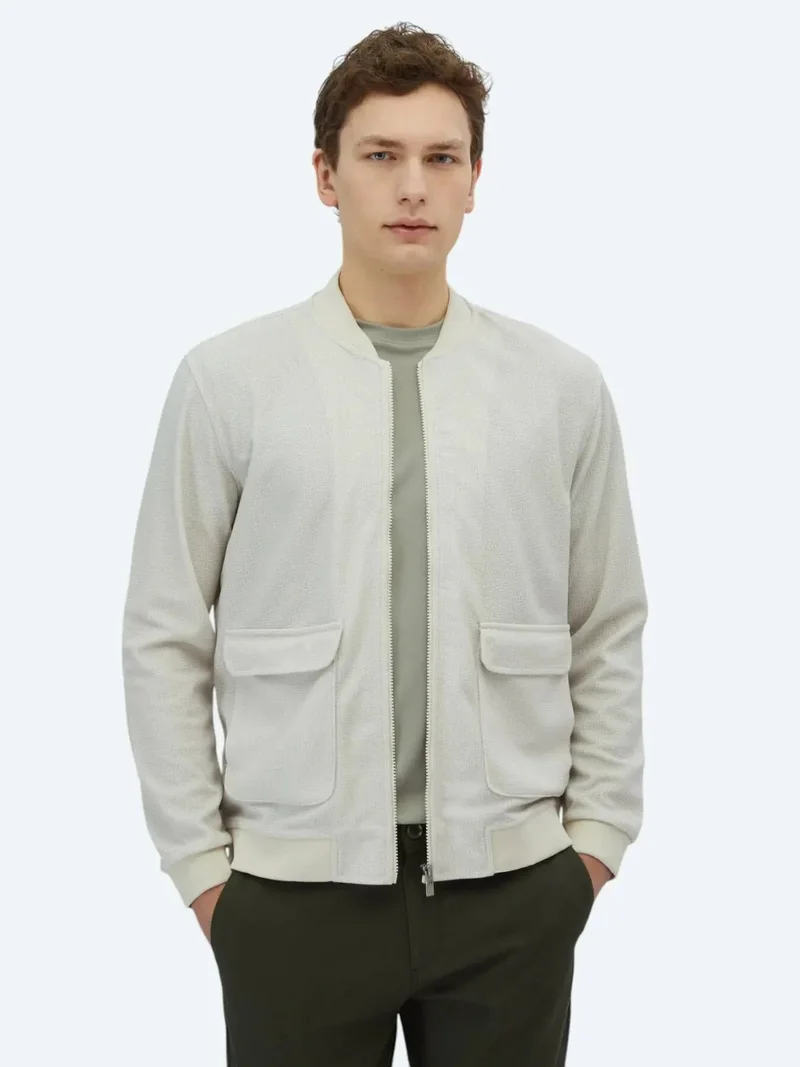 كيب معطف صوف بيج بقصة عادية