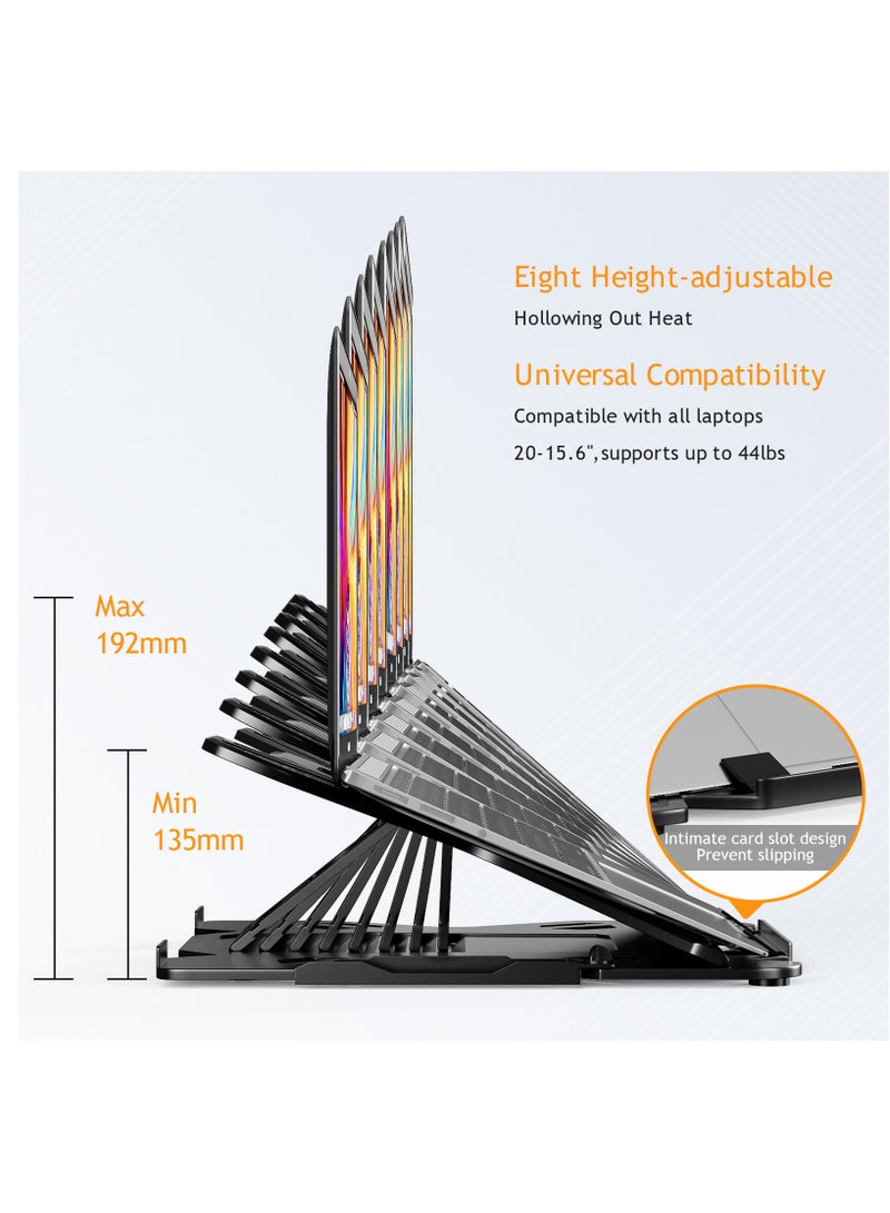ZERIFAM Adjustable Laptop Stand for Desk, Laptop Computer Stand Multi-Angle Stand with Phone Stand, Portable Foldable Laptop Holder Riser Notebook Holder Compatible for 10 to 17”Laptops and Tablets - Image 4