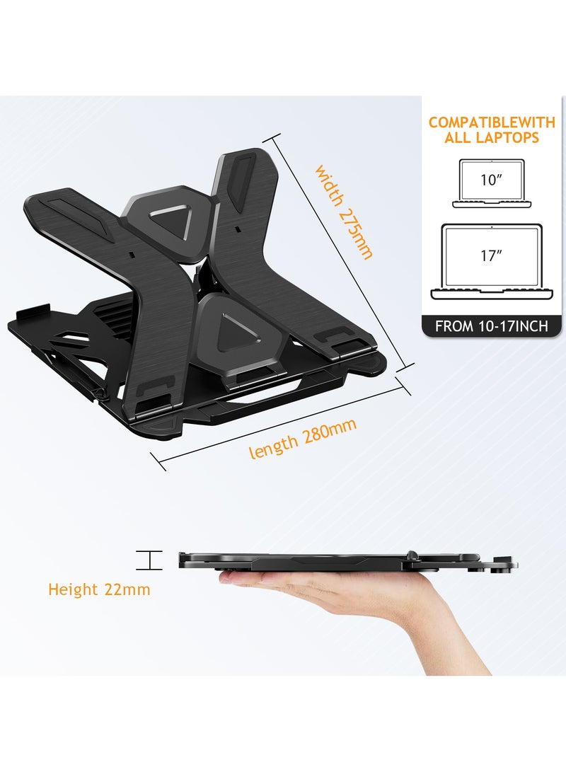 ZERIFAM Adjustable Laptop Stand for Desk, Laptop Computer Stand Multi-Angle Stand with Phone Stand, Portable Foldable Laptop Holder Riser Notebook Holder Compatible for 10 to 17”Laptops and Tablets - Image 5