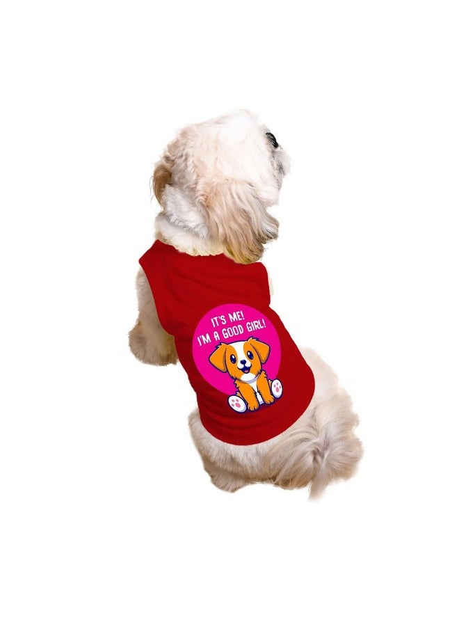 rusepin - Set Of 2 I M A Good Girl & Got Snacks Printed Dog Tank Round Neck Sleeveless Vest T-Shirt/Tees Apparel/Clothes/Combo Tees Gift For Dogs(Red & Royal Blue/M (Chubby Pugs, Beagle Etc.) - Image 1
