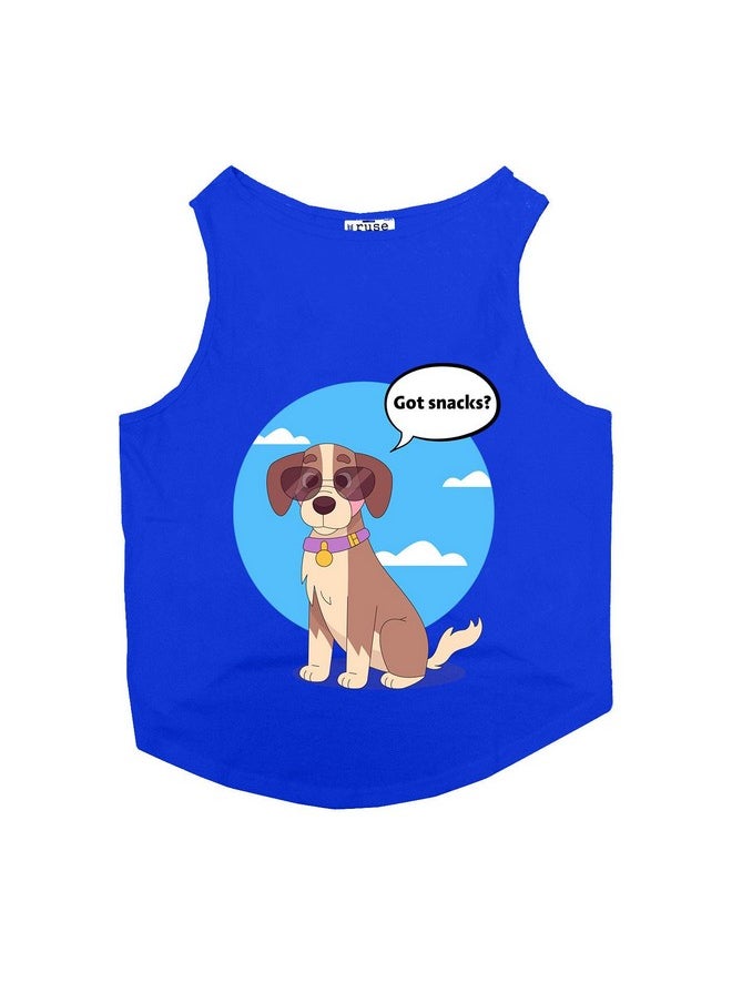 rusepin - Set Of 2 I M A Good Girl & Got Snacks Printed Dog Tank Round Neck Sleeveless Vest T-Shirt/Tees Apparel/Clothes/Combo Tees Gift For Dogs(Red & Royal Blue/M (Chubby Pugs, Beagle Etc.) - Image 1