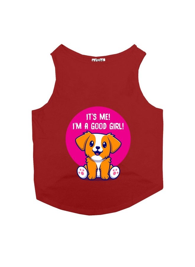 rusepin - Set Of 2 I M A Good Girl & Got Snacks Printed Dog Tank Round Neck Sleeveless Vest T-Shirt/Tees Apparel/Clothes/Combo Tees Gift For Dogs(Red & Royal Blue/M (Chubby Pugs, Beagle Etc.) - Image 1
