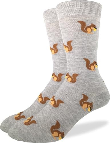 Good Luck Sock Men's Squirrels Crew Socks,Grey,Shoe: 7-12 - Image 3