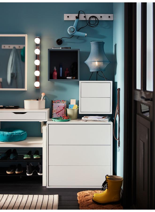 زبون خزانة حائط ذات درجين، أبيض، 35X35X35 سم - Image 2