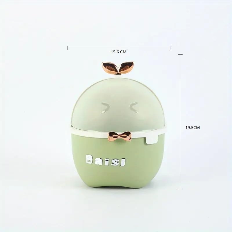 Juflix Juflix Wastebaskets, Desktop Trash Can with Lid, Animal Shape Cute Trash Can, Leakproof Plastic Kids Trash Can, Non Slip Mini Trash Can for Bedroom, Bathroom, Office, Dressing Table  - Image 4