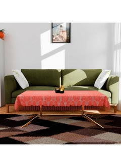 Kuber Industries Kuber Industries Center Table Cover | Net Table Cloth Cover | 4 Seater Table Cloth | Jhalar Table Cover | Table Protector | Table Cover for Center Table | 60x40 Inch | CTC | Peach  - Image 2