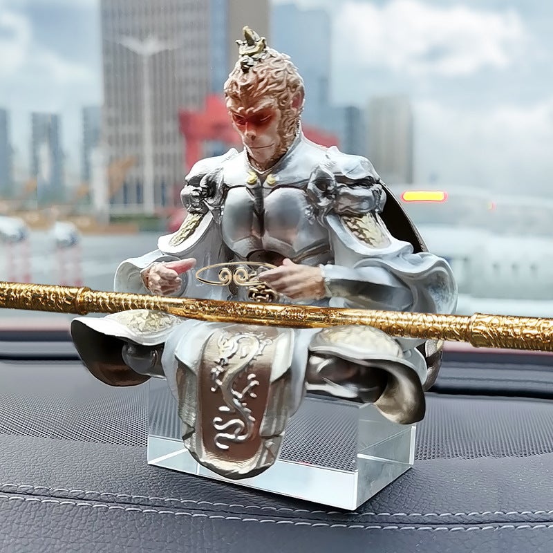 Generic Creative Sun Wukong Car Decor Figurine Car ornaments-White