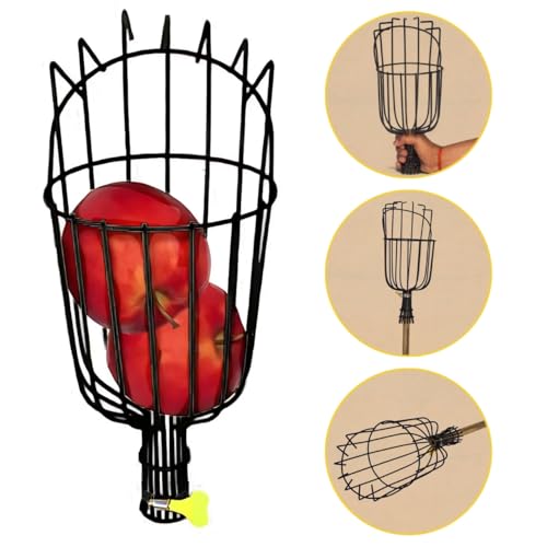 ecofynd Fruit Picker Tool with Adjustable Pole Fixing Clamp, Metal Gardening Easy and Safe Fruit Picking from Trees, Lightweight & Durable Basket Design for Outdoor Garden/Farm (Black) - Image 3