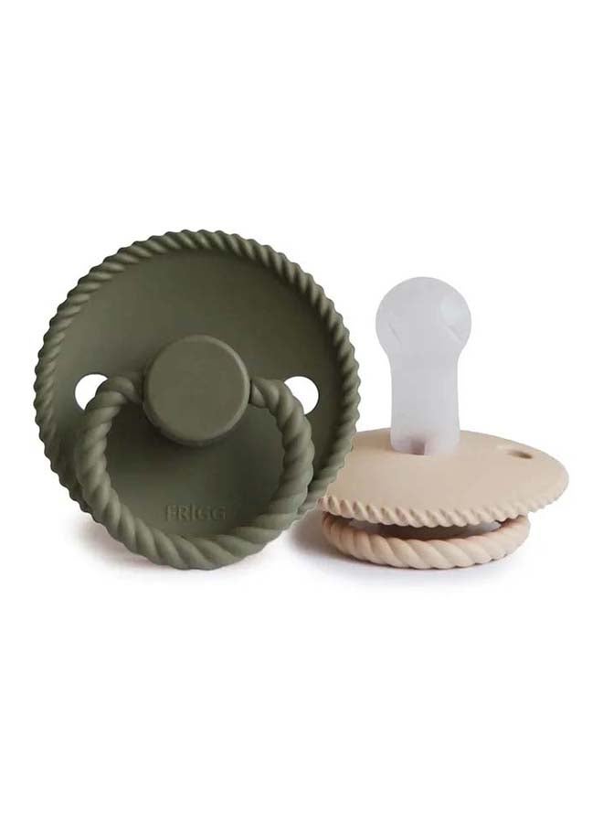 FRIGG لهاية FRIGG من السيليكون بحبل للأطفال 0-6 أشهر 2-pack كروسان/زيتون - الحجم 1 - Image 2