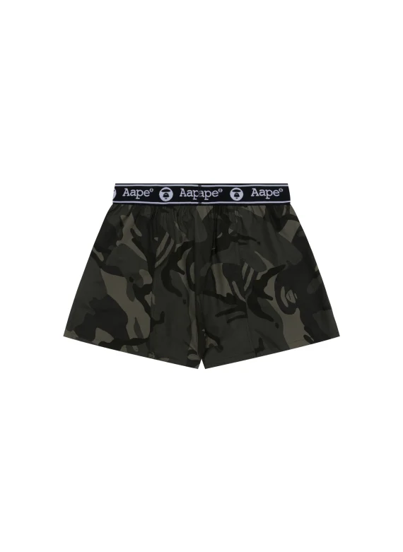 AAPE Moonface logo camo print boxer shorts
