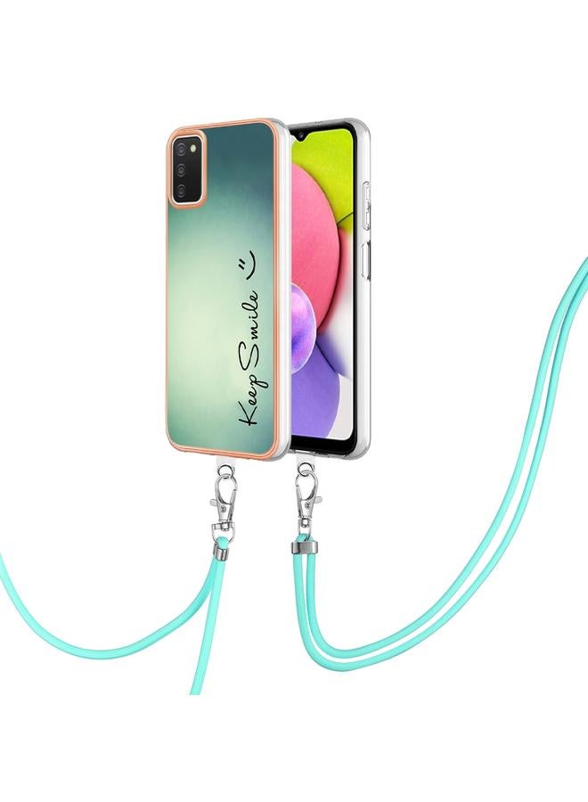 اس-توب جراب لهاتف Samsung Galaxy A03s (النسخة الأمريكية) مطلي بالكهرباء من الجانبين مع حبل تعليق - Image 1