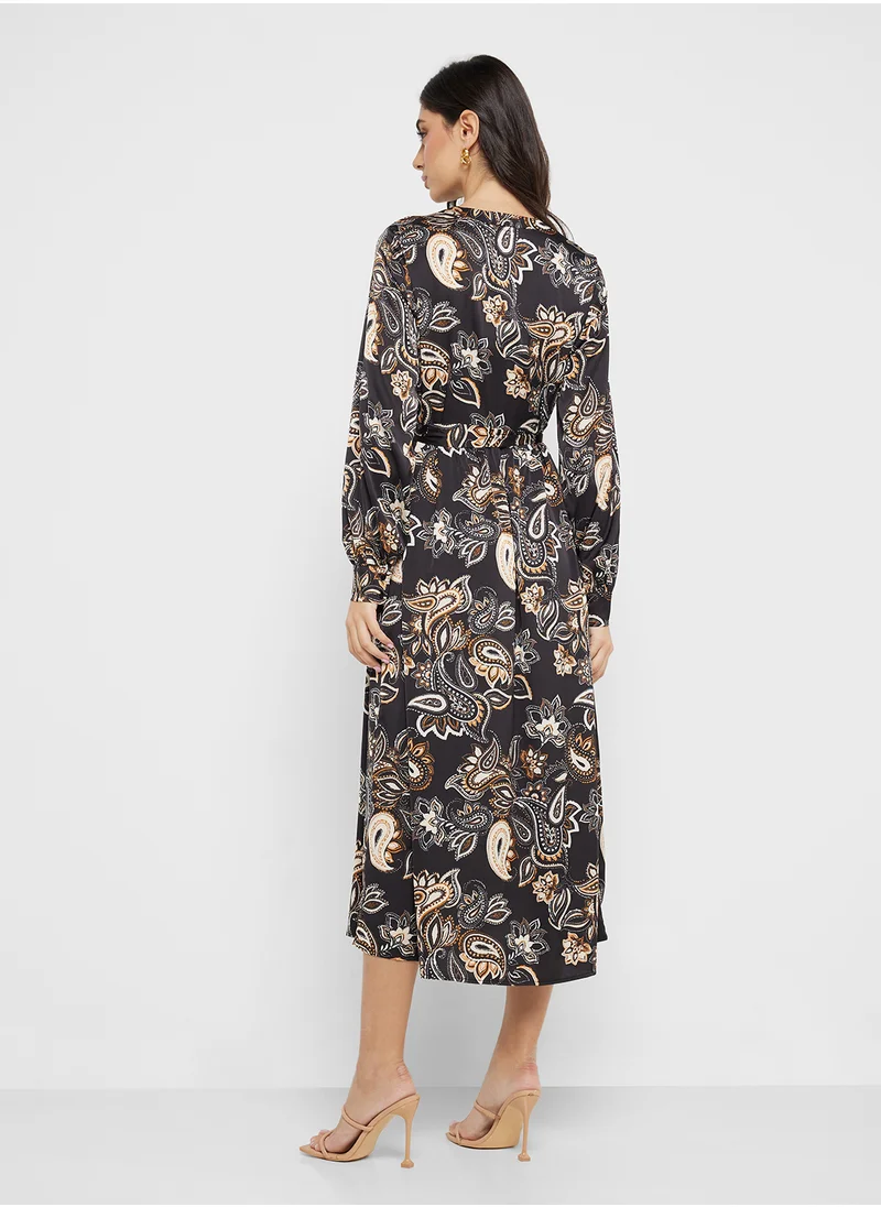 VERO MODA Printed Tie Detail Dress