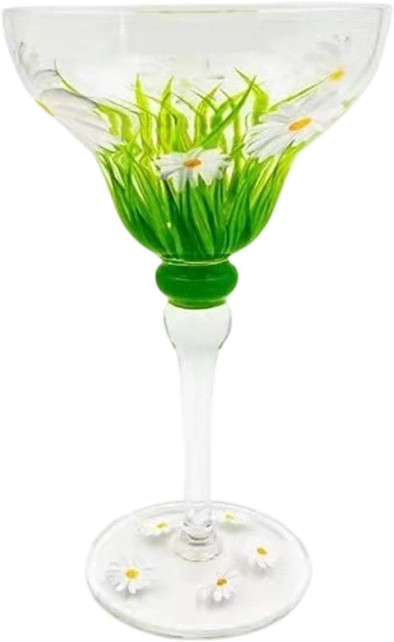 Hand Painted Drinking Glasses with Classical Wide Rimmed Margarita Glasses for Cocktails and Iced Beverages Margarita Glass with Hand Painted - Image 1