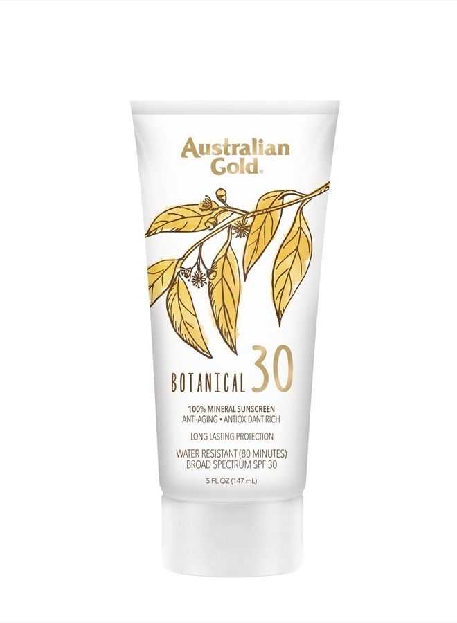 Australian Gold Botanical SPF 30 Mineral Sunscreen Lotion, Non-Chemical Sunblock with Titanium Dioxide & Zinc Oxide, Native-Australian Ingredients, Water-Resistant, Citrus Oasis Fragrance, 5 Oz - Image 1