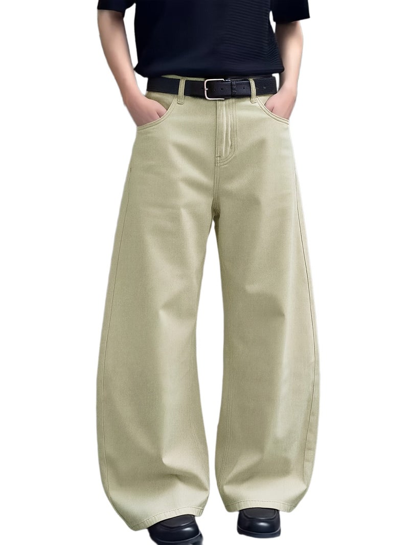 of American high-street white loose jeans, stylish versatile pants, unisex () - Image 1