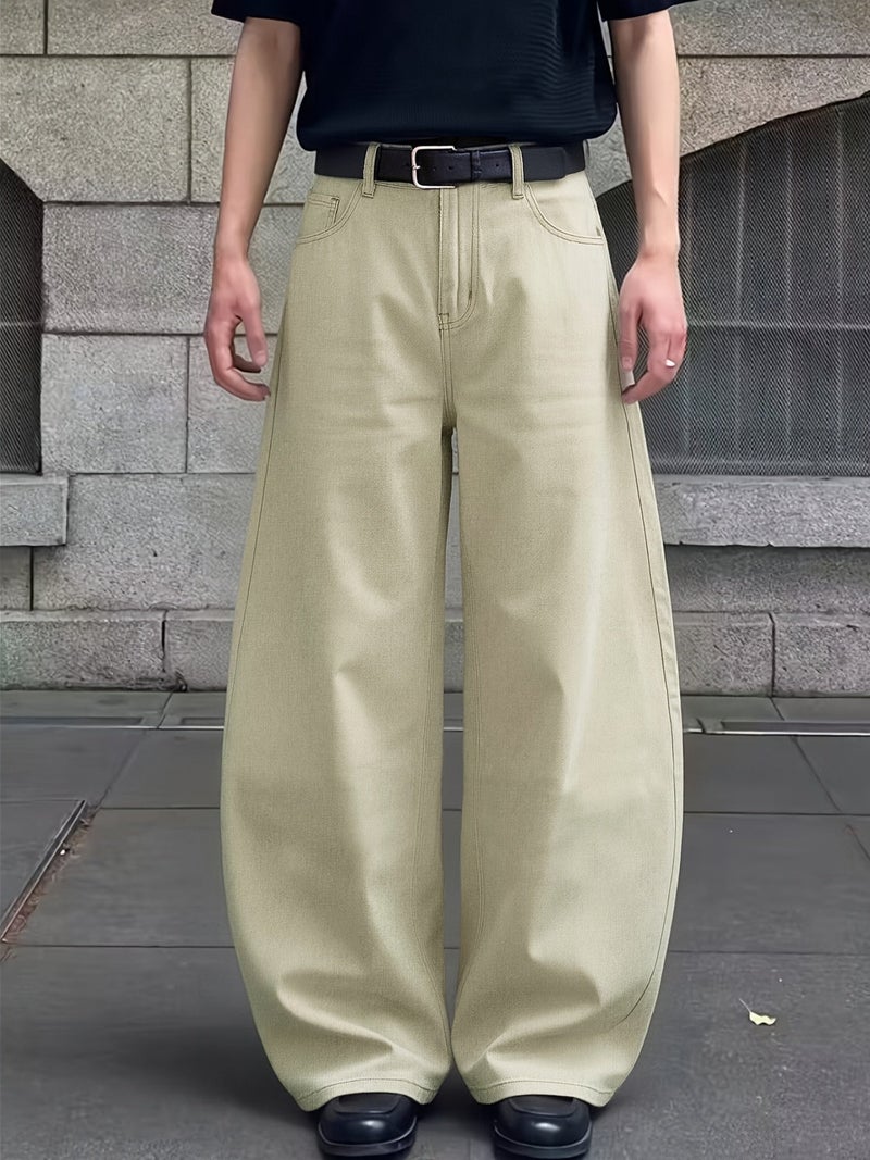 of American high-street white loose jeans, stylish versatile pants, unisex () - Image 2