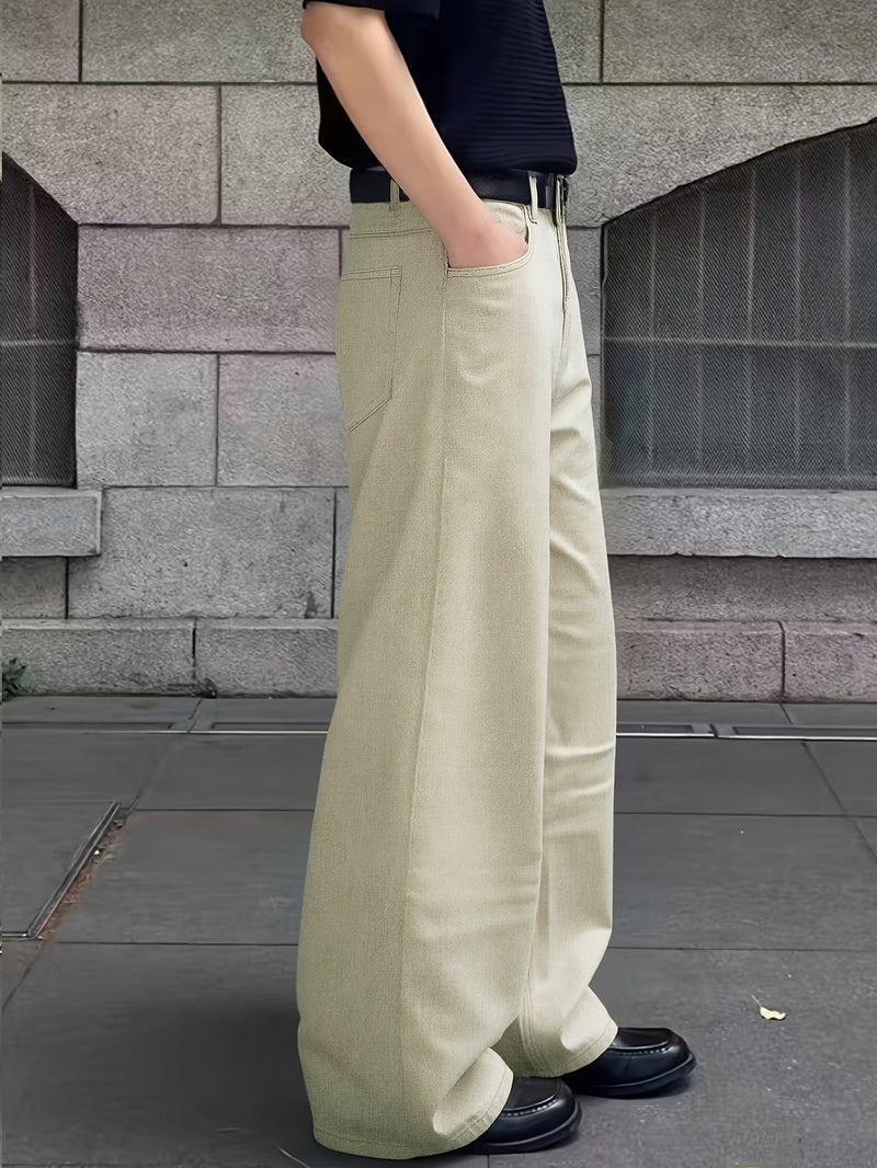 of American high-street white loose jeans, stylish versatile pants, unisex () - Image 3