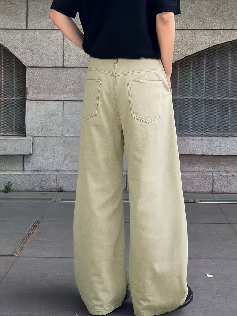 of American high-street white loose jeans, stylish versatile pants, unisex () - Image 5