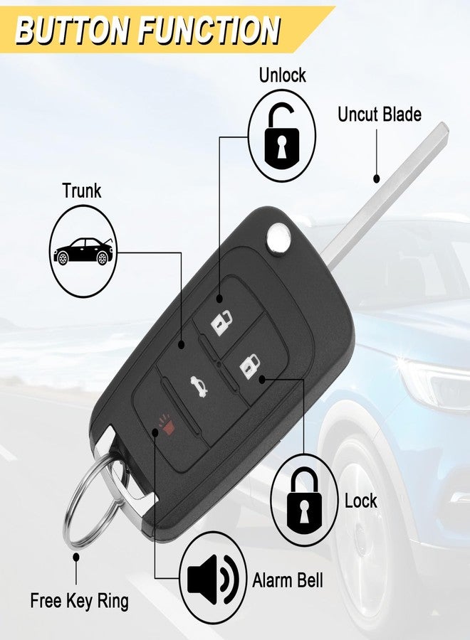 Vurkcy Key Fob Replacement for 2014-2022 Buick Encore/ 10-16 Lacrosse/ 11-17 Regal/ 12-17 Verano/ 10-17 Chevy Equinox/ 13-16 Malibu/ 14-19 Impala/ 12-18 Sonic/ 10-18 GMC Terrain Keyless, OHT01060512 - Image 3