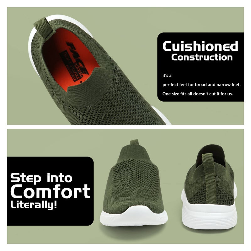 Face أحذية أيرفلو باللون الأخضر الزيتوني للرجال - Image 5