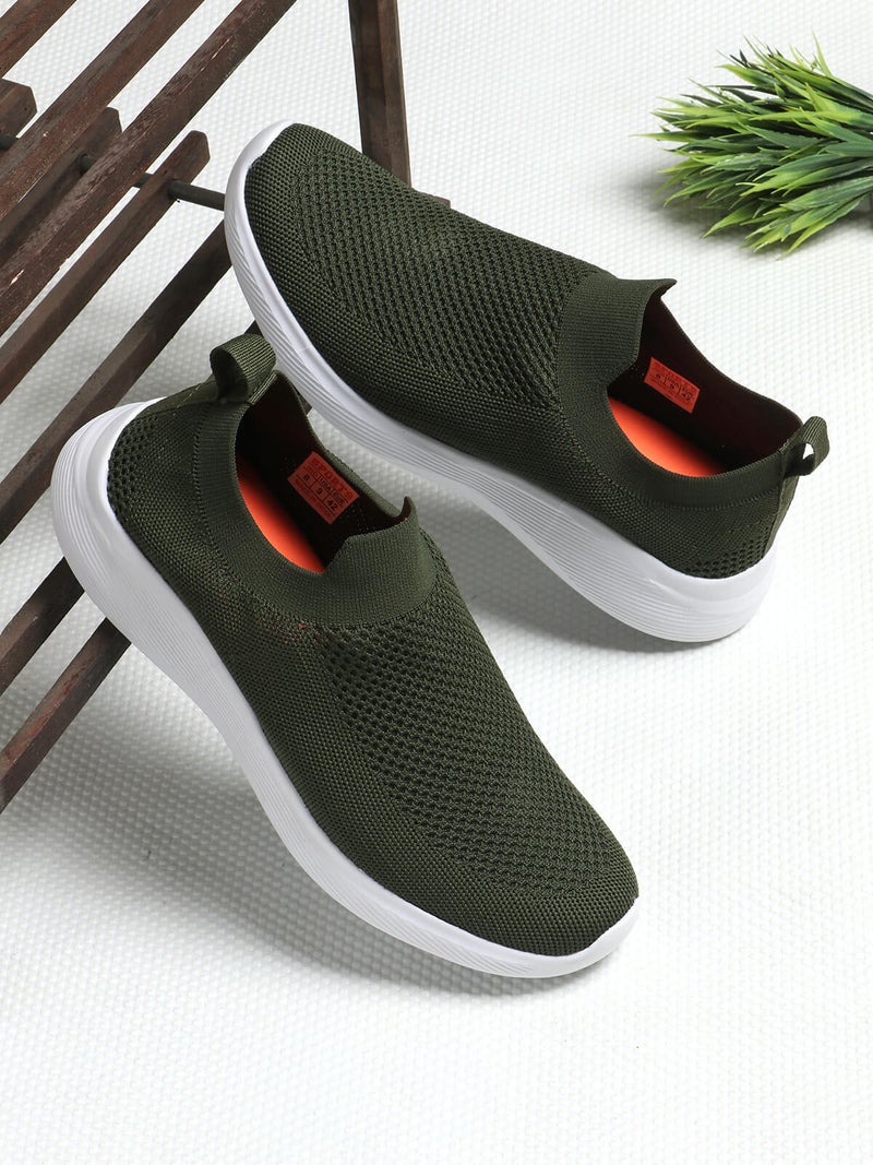 Face أحذية أيرفلو باللون الأخضر الزيتوني للرجال - Image 2