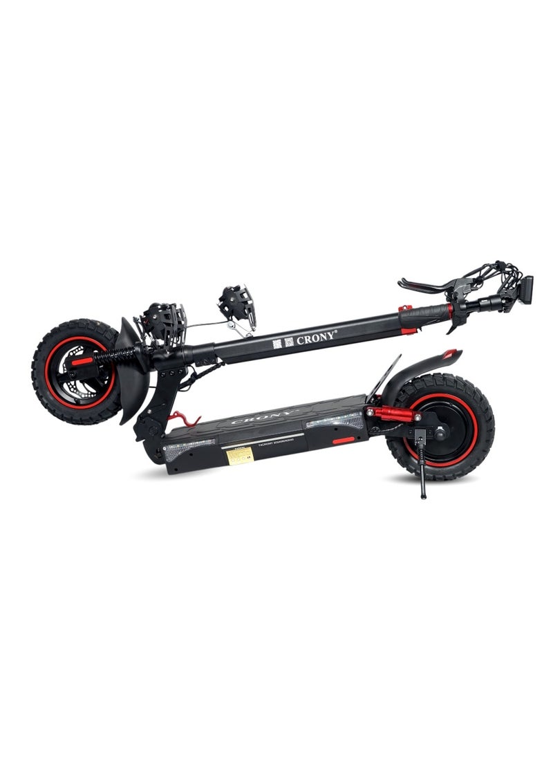 Crony - V10 Big LCD Display Electric Scooter - Black with Smart Lock & App /upto 65 Km/H Maximum Speed, 35km Travel Distance, 10 Inch Tires. - Image 1