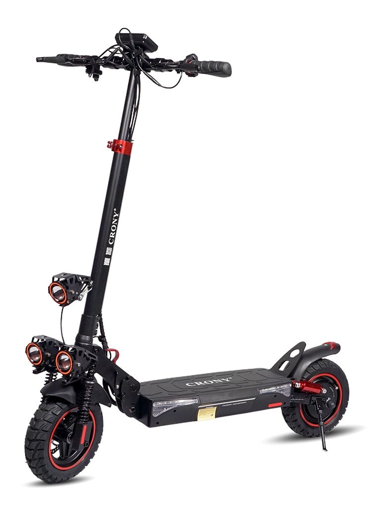 Crony - V10 Big LCD Display Electric Scooter - Black with Smart Lock & App /upto 65 Km/H Maximum Speed, 35km Travel Distance, 10 Inch Tires. - Image 1
