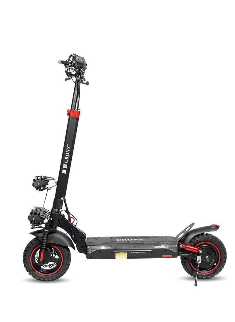 Crony - V10 Big LCD Display Electric Scooter - Black with Smart Lock & App /upto 65 Km/H Maximum Speed, 35km Travel Distance, 10 Inch Tires. - Image 1